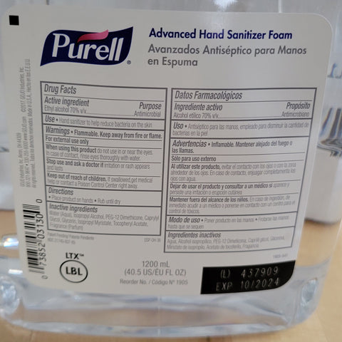 SPECIAL PURCHASE: PURELL 1905-02 Advanced Hand Sanitizer Foam Refills – 2 Pack (1200 mL, LTX-12)
