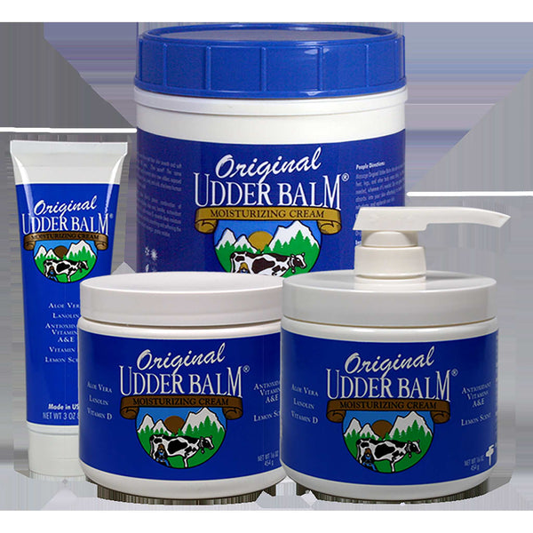 Original Udder Balm group picture of all 4 sizes